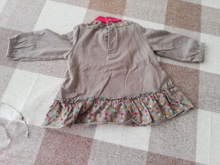 Tee shirt taupe col montant 6 mois - photo numéro 3