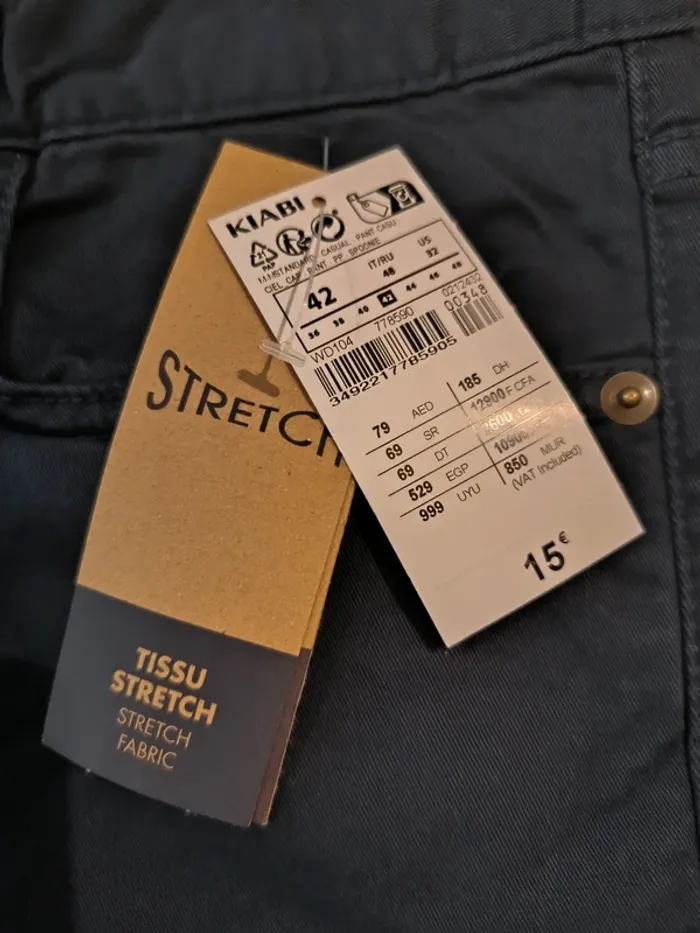 Pantalon stretch slim 5 poches bleu marine - photo numéro 2