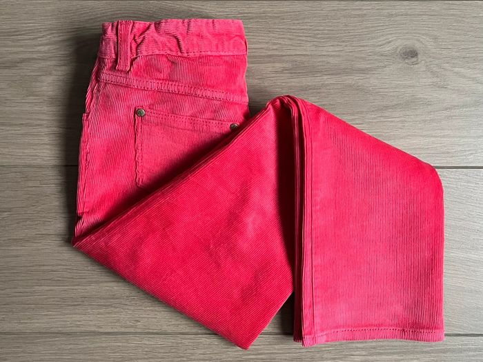 Pantalon en velours rose avec taille ajustable sérigraphié Petit bateau T-6 ans - photo numéro 2