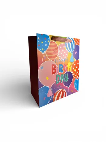 Sac cadeau « Joyeux Anniversaire » motif ballon 27 x 33 x 14 cm neuf