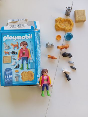 Playmobil soigneur avec chat 61 39