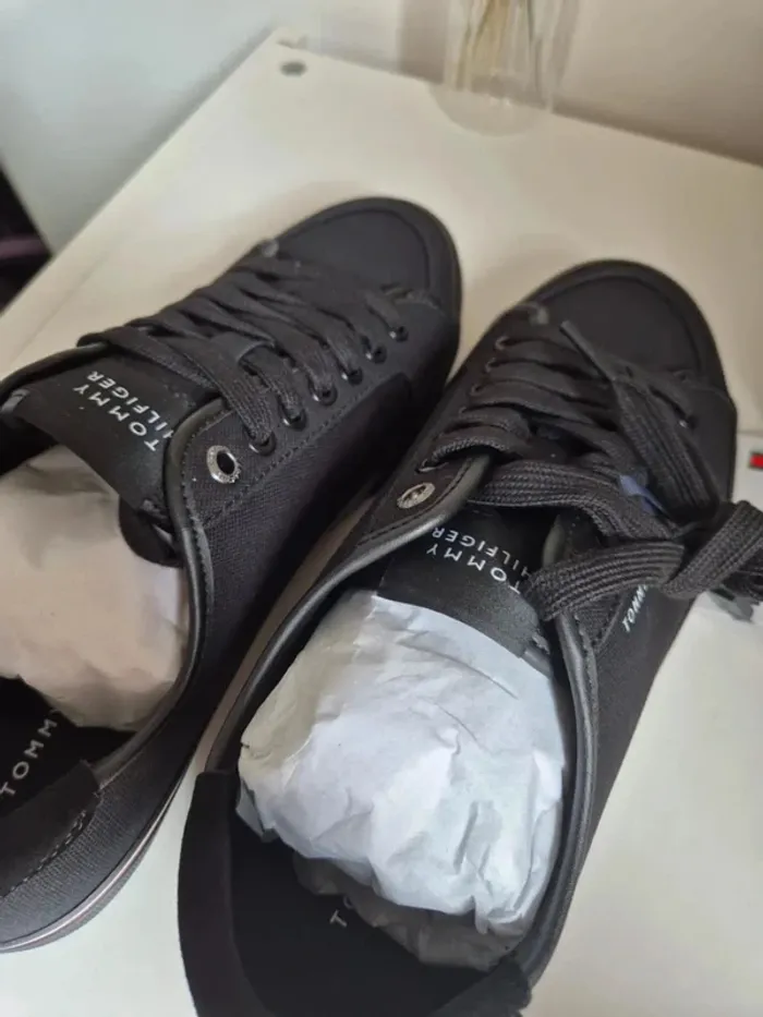 Tommy Hilfiger Baskets Vulcanisées Homme mixte Taille 40 Core Corporate Canvas Basses, Noir - photo numéro 9