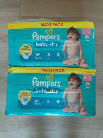 2 maxis packs Pampers baby dry taille 4