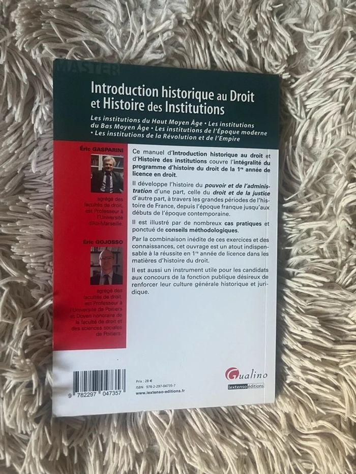 Introduction historique au Droit et Histoire des Institutions Livre de Droit - photo numéro 2