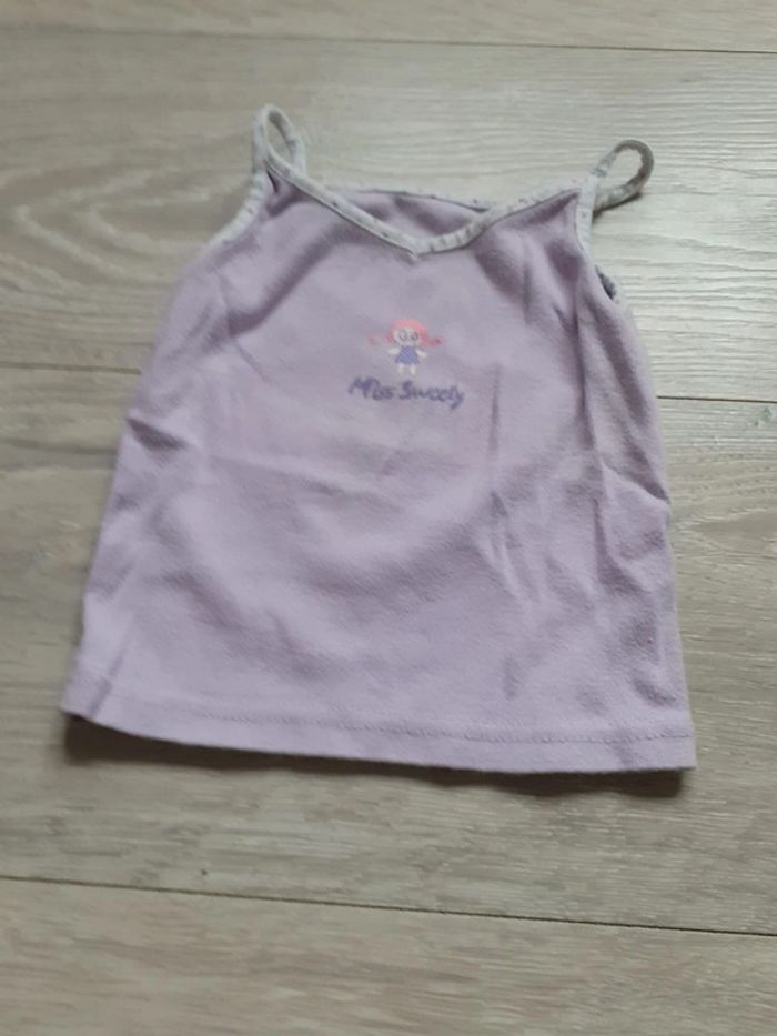 Chemisette à bretelles, mauve clair, taille 2/3 ans