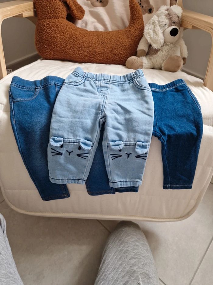 Lot pantalon souple style legging effet jean - photo numéro 2