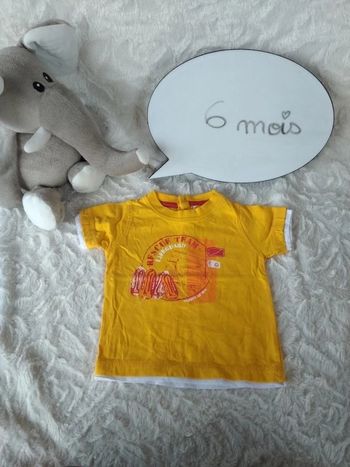 Tee shirt chemise manches courtes Garçon 6 mois "Rescue team" Kitiwatt 100% coton