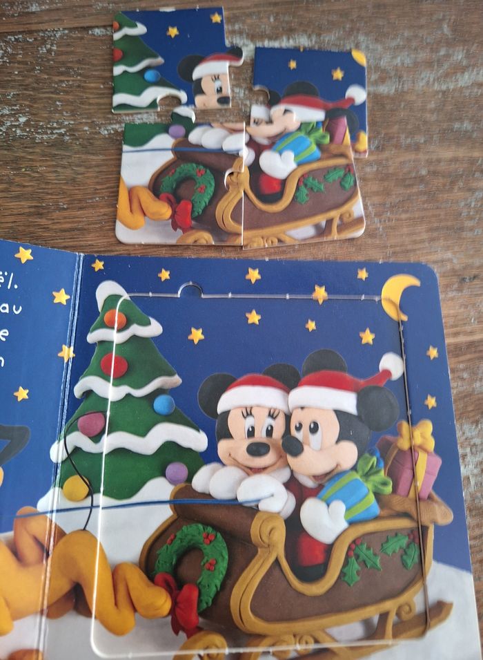 Livre Puzzles Mickey fête Noël - photo numéro 3