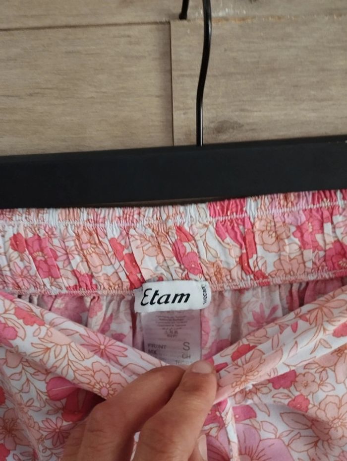 Short pyjama Etam rose fleuri TS - photo numéro 3