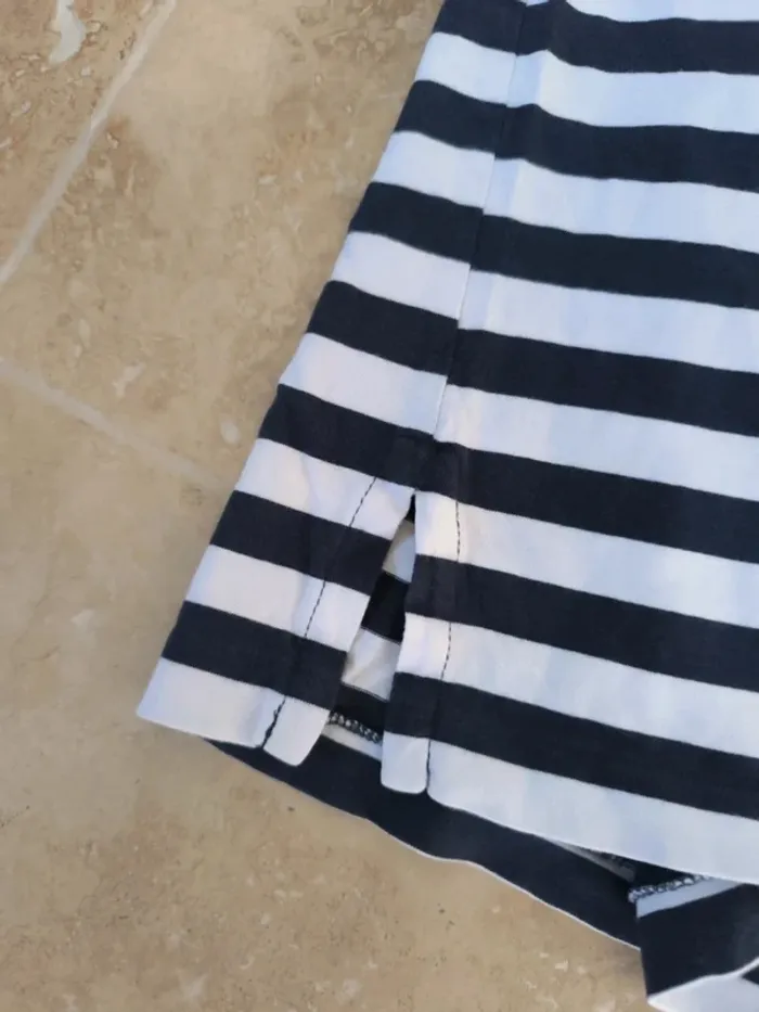Polo Ralph Lauren homme M tissu fin rayures marine et blanche poche logo bleu ciel - photo numéro 9