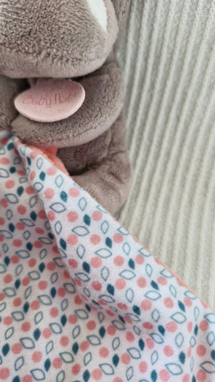 Doudou avec mouchoir  hippopotame  rose Babynat - photo numéro 7