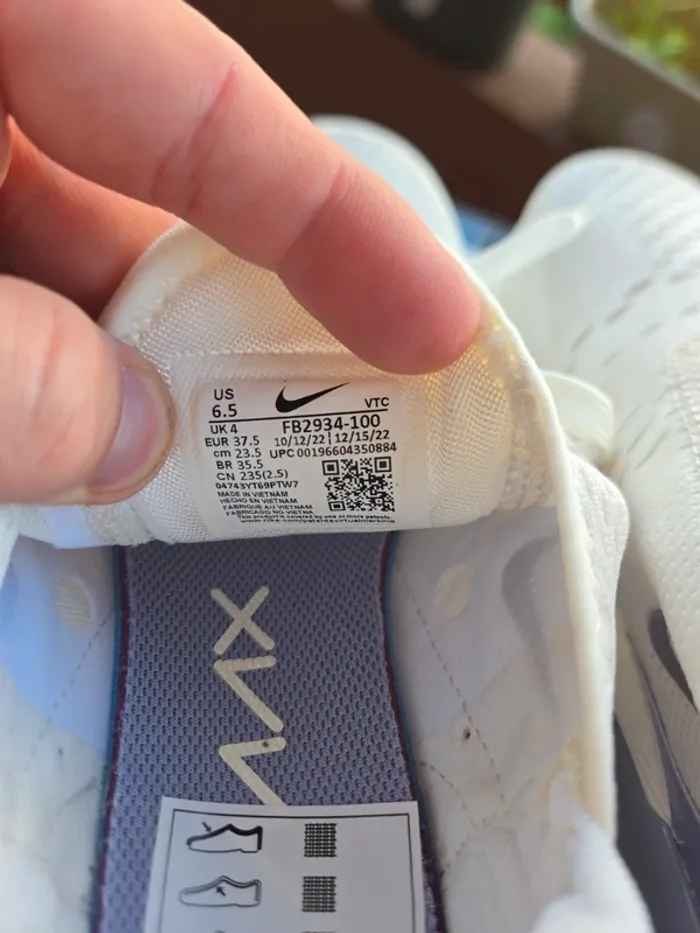 Nike air max 270 femme blanc lila taille 37,5 neuves - photo numéro 10