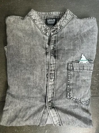 Chemise homme manches longues jeans gris M