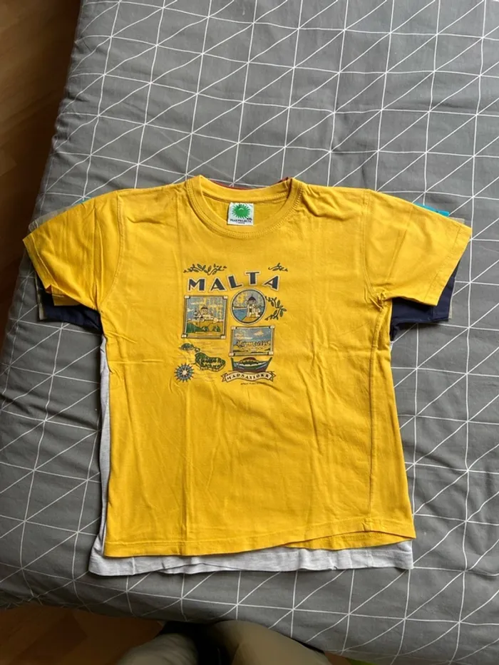 Lot de 5 t-shirt (bleu clair ,beige, jaune, bleu foncé , gris ) - photo numéro 6