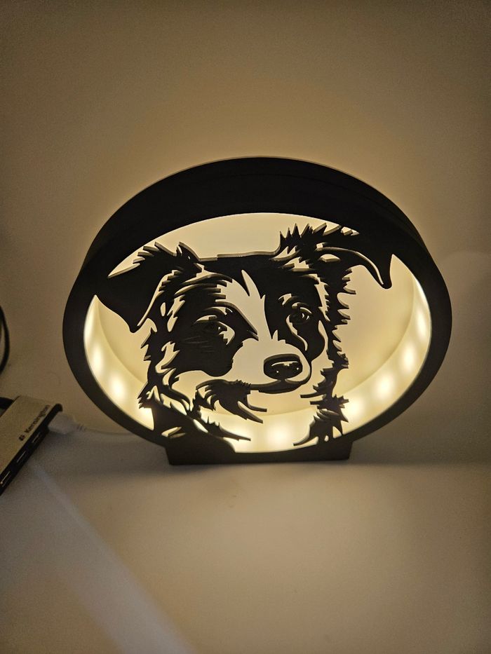 Lampe chien border collie - photo numéro 4