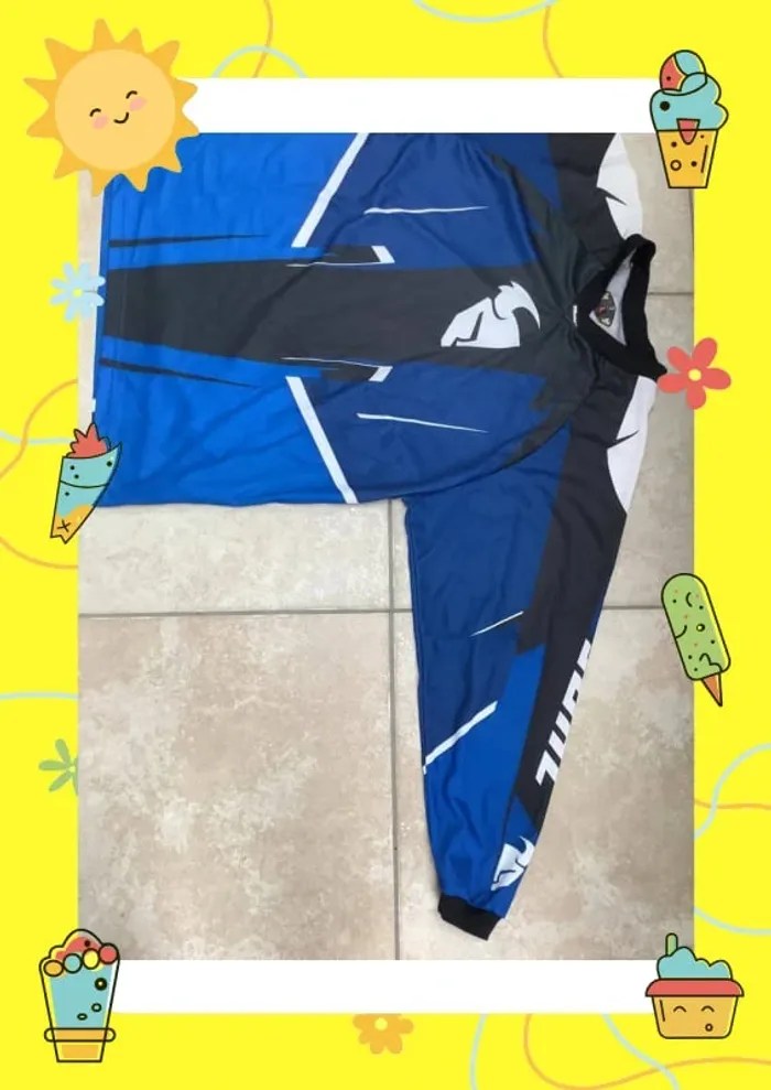 Thor Phase motocross Jersey series 2016 L bleu - photo numéro 3
