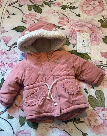 Manteau chaud 6 mois fille doublure sherpa capuche in extenso