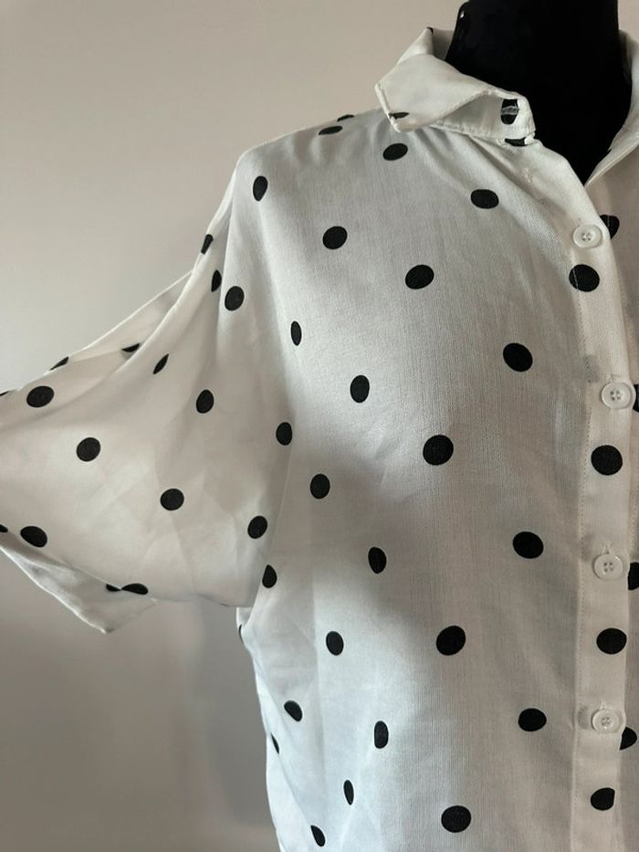 Chemise à pois noire et blanche - photo numéro 3