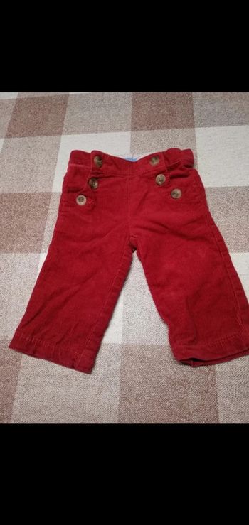 Pantalon épais rouge Tex 3 mois