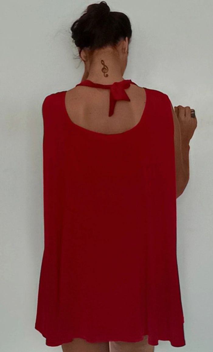 Tunique rouge dos ouvert grande taille - photo numéro 6