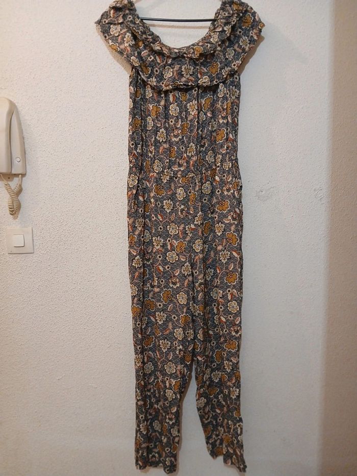 Combi pantalon fleuris élastique taille 44 - photo numéro 2