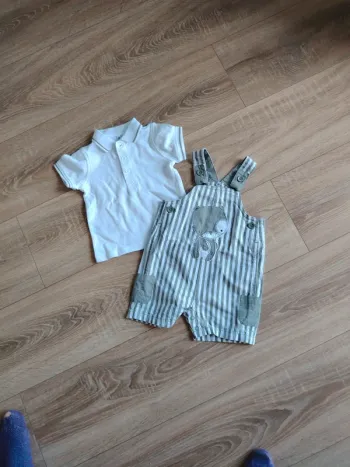 Ensemble salopette polo