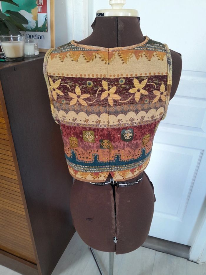 Bolero gilet sans manche vintage ethnique - photo numéro 2