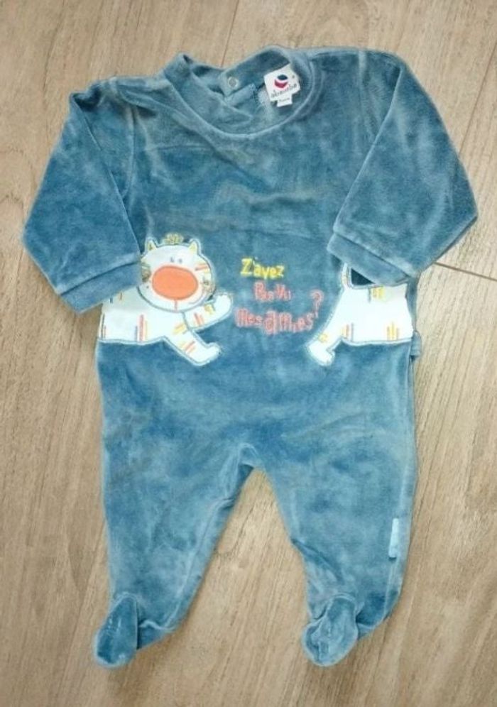Pyjama velours chat 3 mois