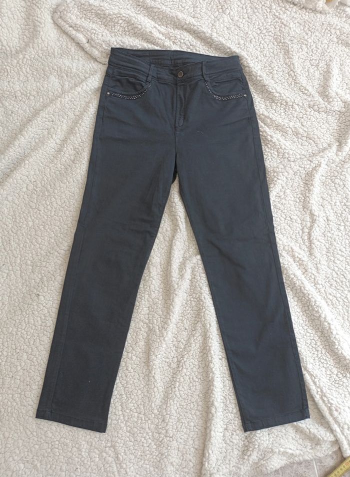 Pantalon noir droit strassé Collection Premium Armand Thierry elegant chic vintage old
