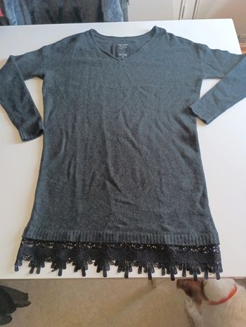 Robe pull fin femme col en V avec dentelle Teddy Smith taille 1