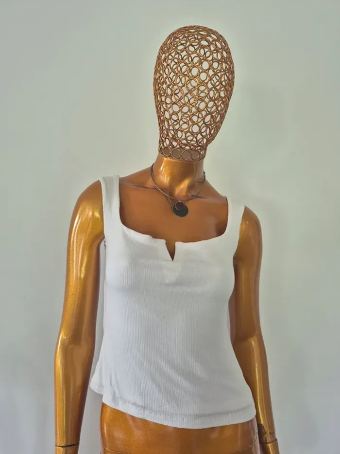 Débardeur Blanc Cassé Femme Taille L/40