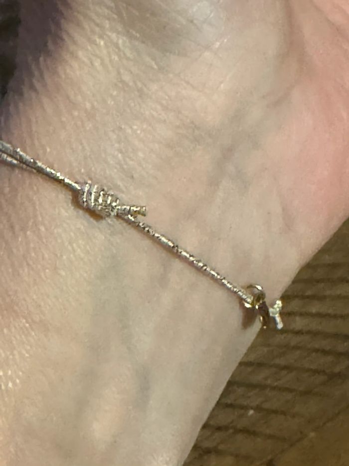 Bracelet cordon doré pailleté réglable cercle fils xl acier inoxydable or habaha Paris - photo numéro 9