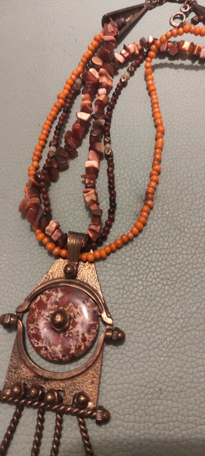 Collier ethnique pierre semi précieuse - photo numéro 3