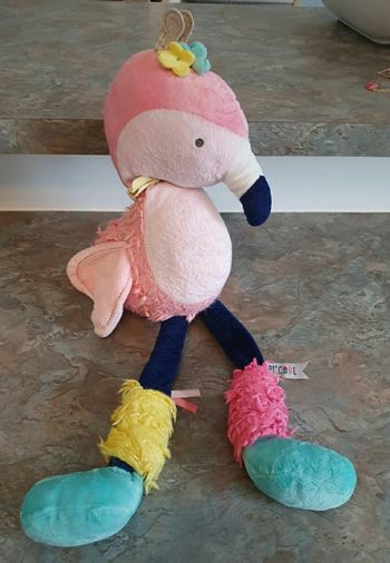Peluche Flamant rose Tropicool  60cm Doudou et compagnie