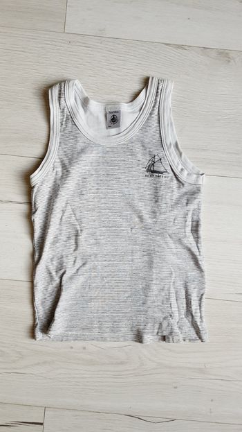 Vêtement garçon tee-shirt débardeur rayé Petit Bateau 5 ans