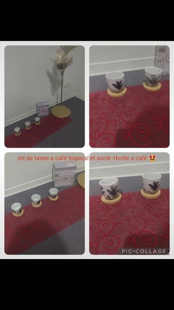 Lot de tasse a café tropical et ustensiles café 🤩
