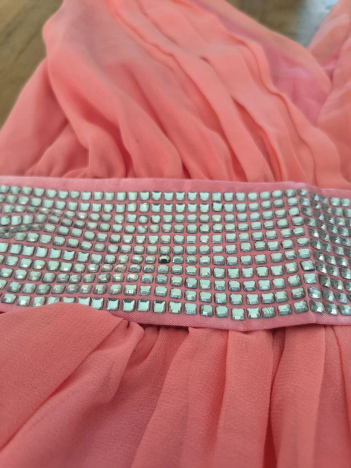 Robe habillée corail taille s décolleté en v - photo numéro 2