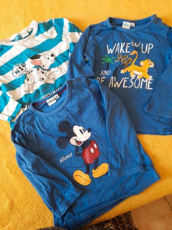 Lot 3 hauts manches longues disney 18 mois