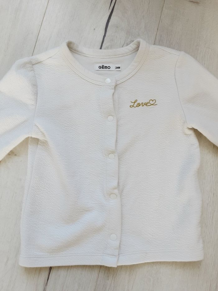 Vêtement bébé fille gilet blanc Gémo 24 mois 2 ans - photo numéro 2