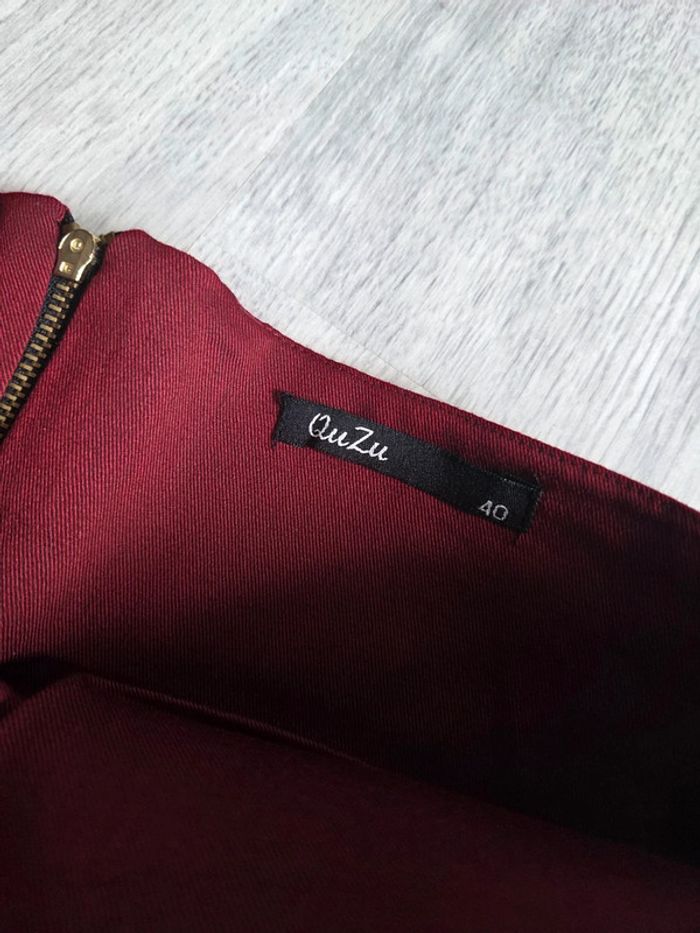 Jupe bordeaux Quzu taille L - avec zip doré - photo numéro 3