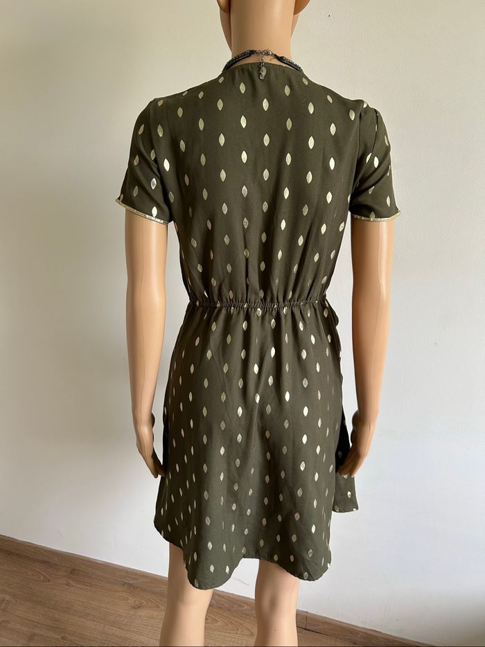 Robe kaki et dorée à manches courtes Vero Moda taille XS TBE - photo numéro 5
