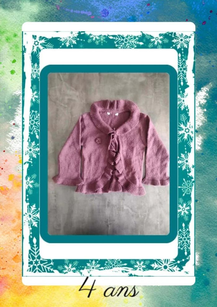 Gilet violet épais / 4 ans