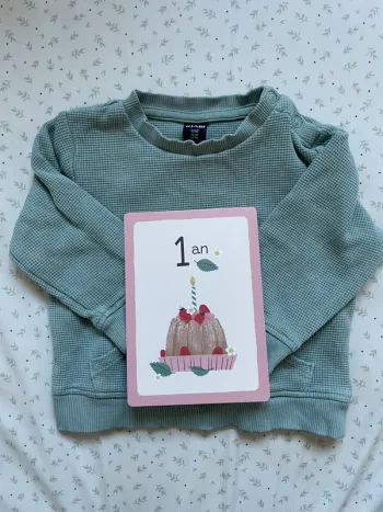 Pull vert d’eau Kiabi 12 mois