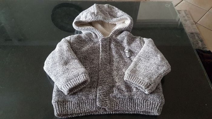 gilet gris chiné doublé sherpa dpam 6 mois