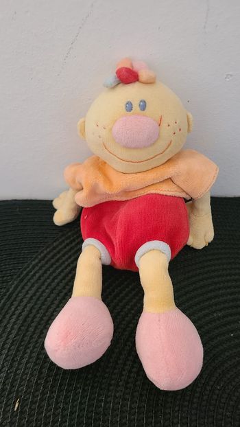 Doudou Billy et Babette rouge orange NATTOU