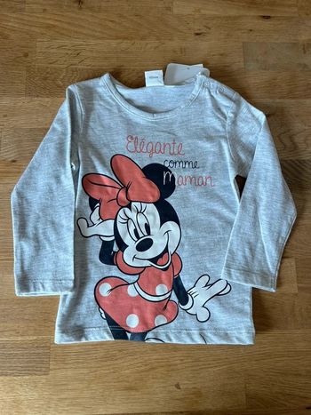 Tee shirt manche longue taille minnie disney