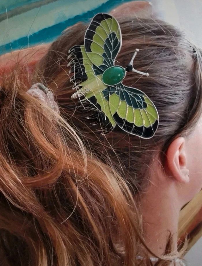 A26 Barette papillon Titanic métal vintage rétro - photo numéro 3