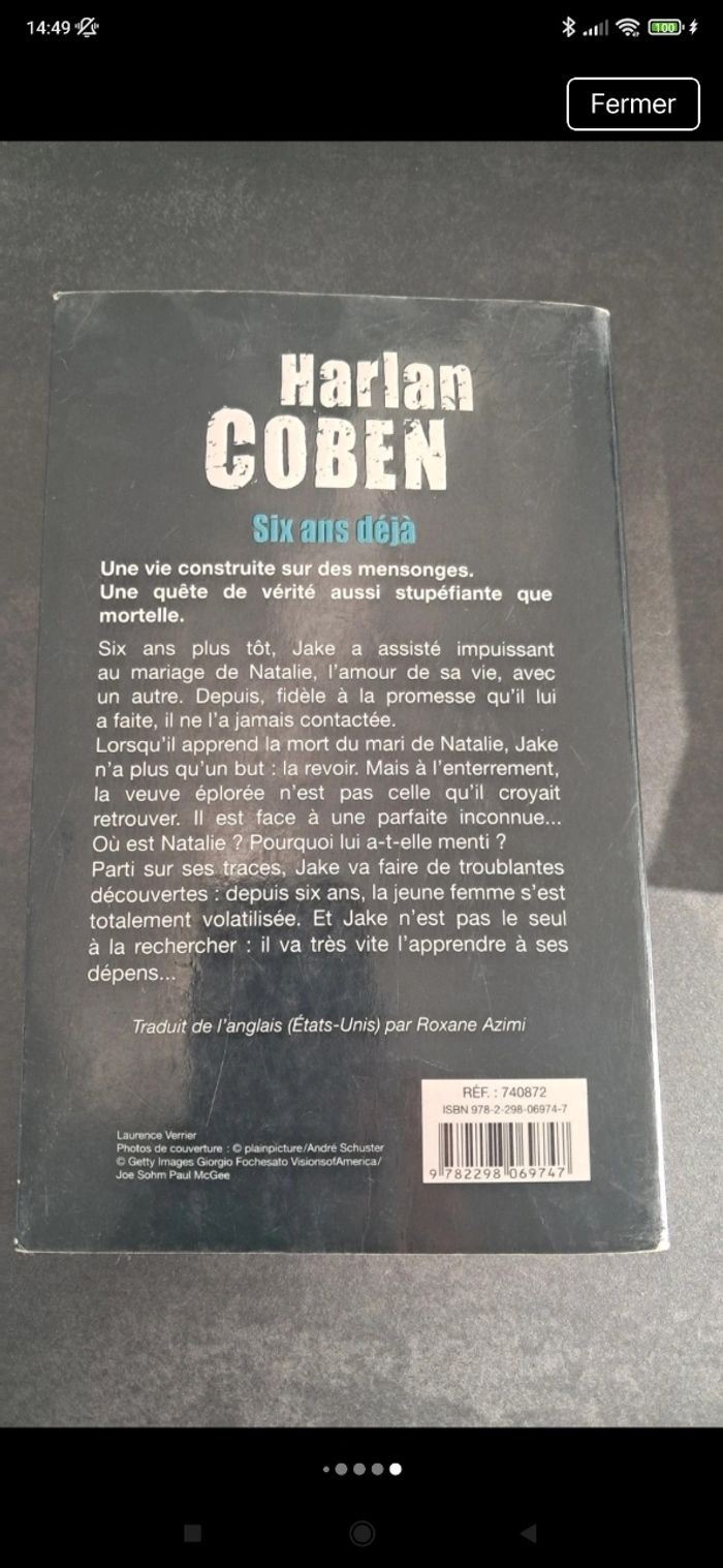 Lot ou à l'unité de livre Harlan Coben - photo numéro 7