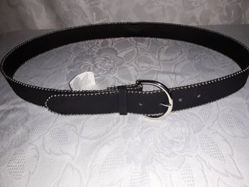 Faby27800 Ceinture femme suédine couleurs : noir et brillant