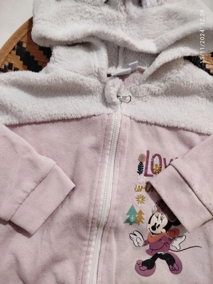 Gilet à capuche hiver Minnie 12 mois fille Disney - photo numéro 2
